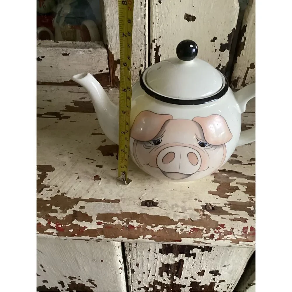 Arthur Wood Ceramic England Pig Tea Coffee Pot 6.5” T Farmhouse